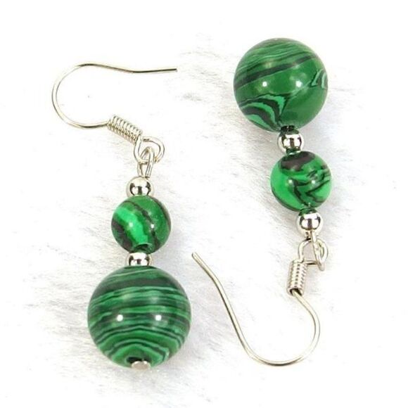 5/$25 Green Malachite Natural Gemstone Earrings - Picture 2 of 7